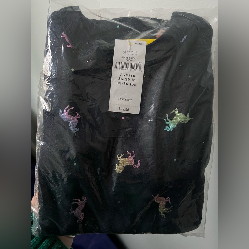 GAP Kids Pajama Set - Navy with Multicolor Unicorns